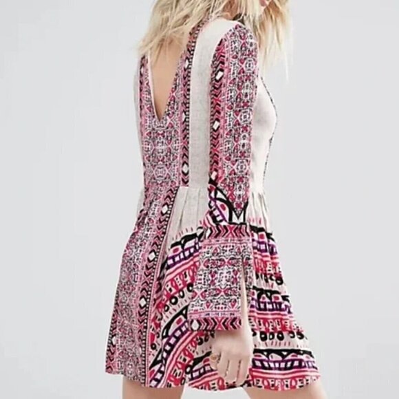 Free People Tegan Border Printed Mini Dress - Picture 2 of 8